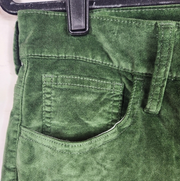 J. Crew Full Length Slim Wide Leg Pants BV661 in Stretch Velvet Green Size 29 - Picture 6 of 14